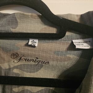 Younique Green and Brown Camouflage Top